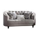 Saira 73" Loveseat w/3 Pillows, Light Gray Fabric Acme