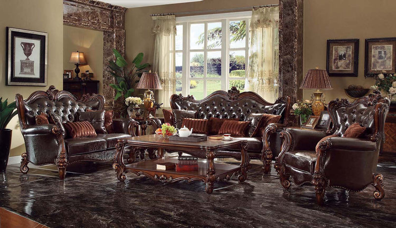 Versailles 68" Loveseat w/5 Pillows, Faux Leather Acme