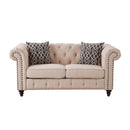 Aurelia 67" Loveseat w/2 Pillows, Beige Linen Acme