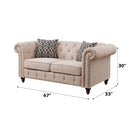 Aurelia 67" Loveseat w/2 Pillows, Beige Linen Acme