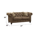 Aurelia 67" Loveseat w/2 Pillows, Brown Linen Acme