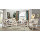 Gorsedd 78" Loveseat w/4 Pillows, Fabric & Golden Ivory Finish Acme