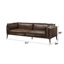 Porchester 71" Loveseat, Distress Chocolate Top Grain Leather Acme