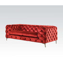 Adam 75" Loveseat, Red Velvet Acme