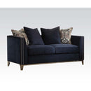 Phaedra 71" Loveseat w/4 Pillows, Blue Fabric Acme
