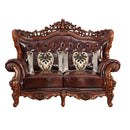 Eustoma 69" Loveseat, Cherry Top Grain Leather Match & Walnut Finish Acme