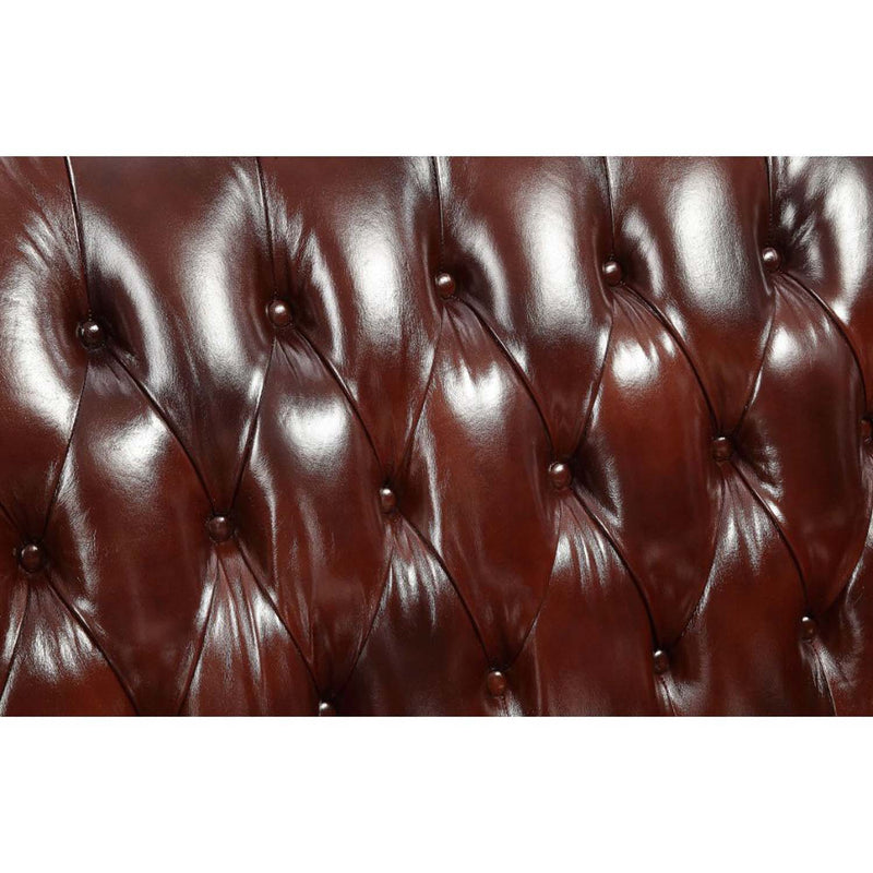 Eustoma 69" Loveseat, Cherry Top Grain Leather Match & Walnut Finish Acme