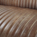 Brancaster 50" Loveseat, Retro Brown Top Grain Leather & Aluminum Acme