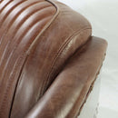 Brancaster 50" Loveseat, Retro Brown Top Grain Leather & Aluminum Acme