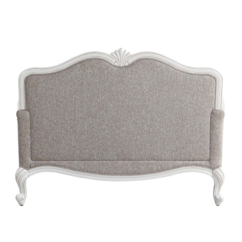 Ciddrenar 64" Loveseat w/3 Pillows, Fabric & White Finish Acme