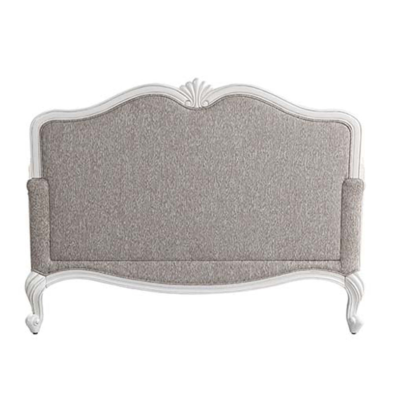 Ciddrenar 64" Loveseat w/3 Pillows, Fabric & White Finish Acme
