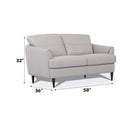 Helena 58" Loveseat, Pearl Gray Leather Acme