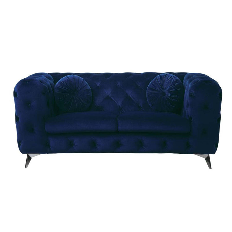 Atronia 72" Loveseat, Blue Velvet Acme