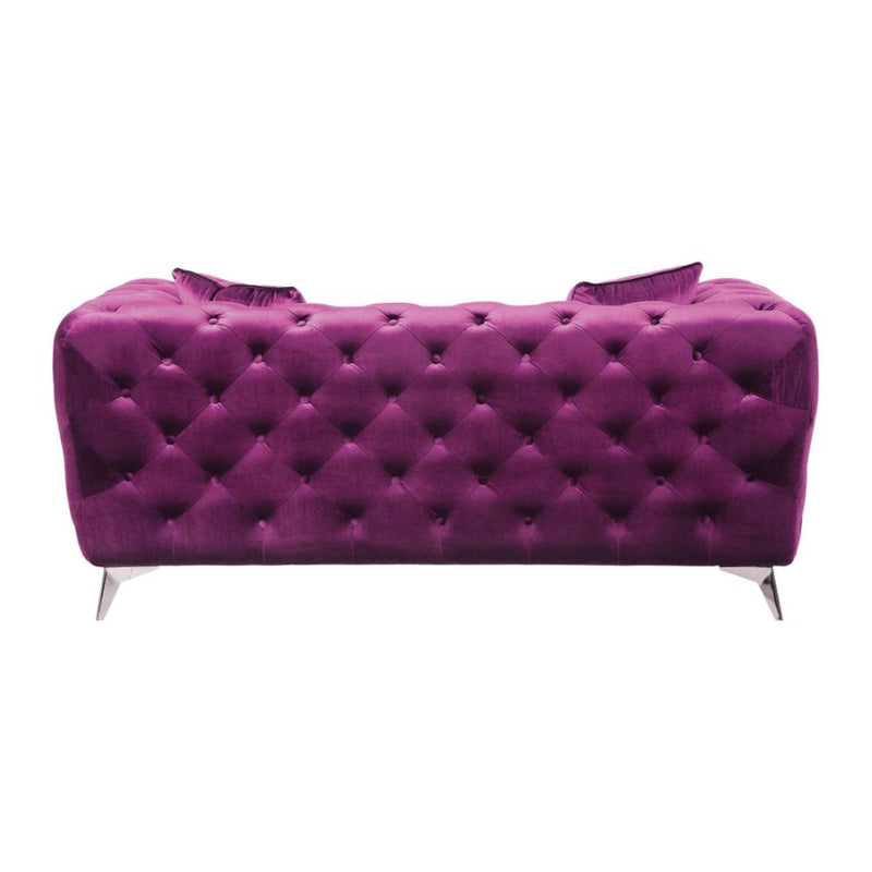 Atronia 72" Loveseat, Purple Velvet Acme