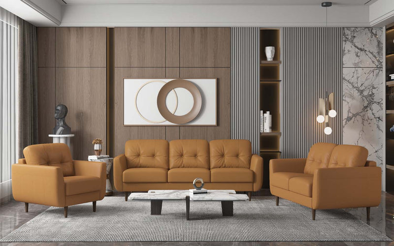 Radwan 59" Loveseat, Camel Leather Acme