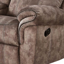 Zubaida Motion 78" Loveseat & Console w/USB, Two Tone Chocolate Velvet Acme