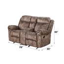 Zubaida Motion 78" Loveseat & Console w/USB, Two Tone Chocolate Velvet Acme