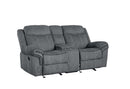 Zubaida Motion 78" Loveseat & Console w/USB, Two Tone Gray Velvet Acme