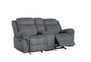Zubaida Motion 78" Loveseat & Console w/USB, Two Tone Gray Velvet Acme