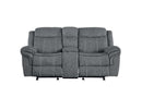 Zubaida Motion 78" Loveseat & Console w/USB, Two Tone Gray Velvet Acme