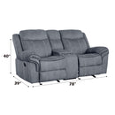 Zubaida Motion 78" Loveseat & Console w/USB, Two Tone Gray Velvet Acme
