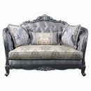Ariadne 65" Loveseat w/3 Pillows, Fabric & Platinum Finish Acme