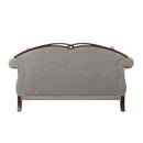 Miyeon 72" Loveseat w/3 Pillows, Fabric & Cherry Finish Acme