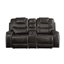 Braylon Motion 78" Loveseat w/Console, Magnetite Faux Leather Acme