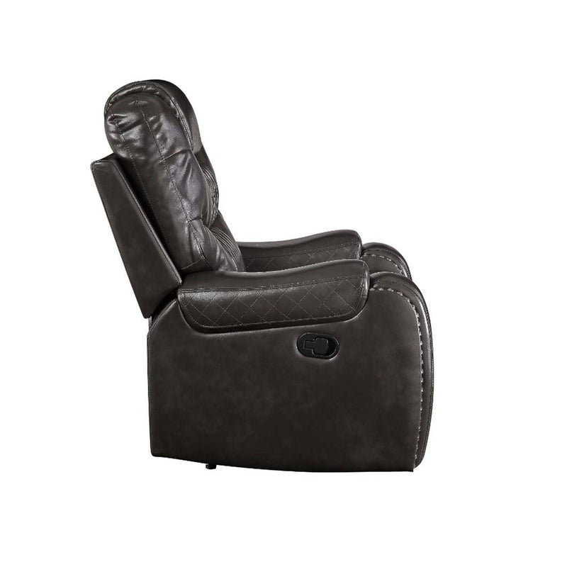 Braylon Motion 78" Loveseat w/Console, Magnetite Faux Leather Acme