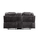 Braylon Motion 78" Loveseat w/Console, Magnetite Faux Leather Acme