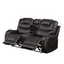 Braylon Motion 78" Loveseat w/Console, Magnetite Faux Leather Acme