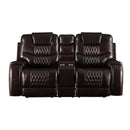 Braylon Motion 78" Loveseat w/Console, Brown Faux Leather Acme