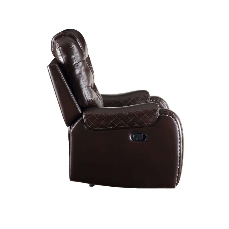 Braylon Motion 78" Loveseat w/Console, Brown Faux Leather Acme