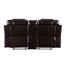 Braylon Motion 78" Loveseat w/Console, Brown Faux Leather Acme