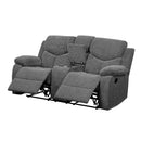 Kalen Motion 71" Loveseat w/Console, Gray Chenille Acme