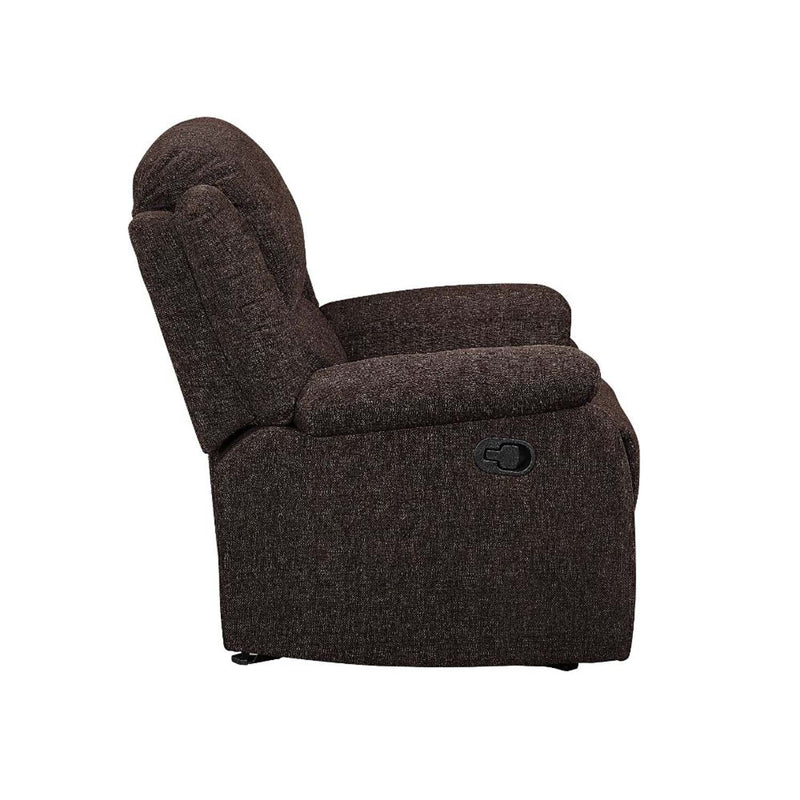 Madden Motion 70" Loveseat w/Console, Brown Chenille Acme