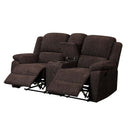 Madden Motion 70" Loveseat w/Console, Brown Chenille Acme