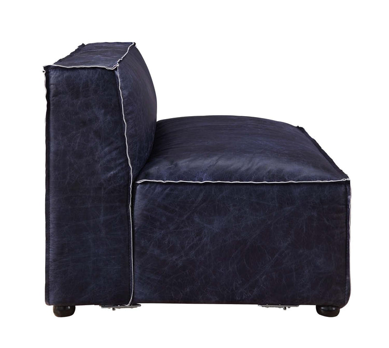 Birdie Modular - Armless 52" Loveseat, Vintage Blue Top Grain Leather Acme