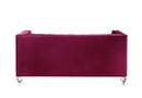 Heibero 67" Loveseat w/2 Pillows, Burgundy Velvet Acme