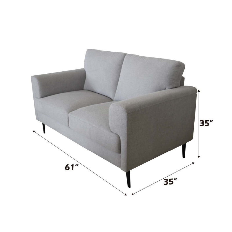 Kyrene 61" Loveseat, Light Gray Linen Acme