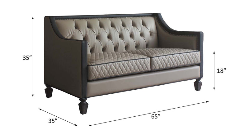 House Beatrice 65" Loveseat w/3 Pillows, Faux Leather Acme