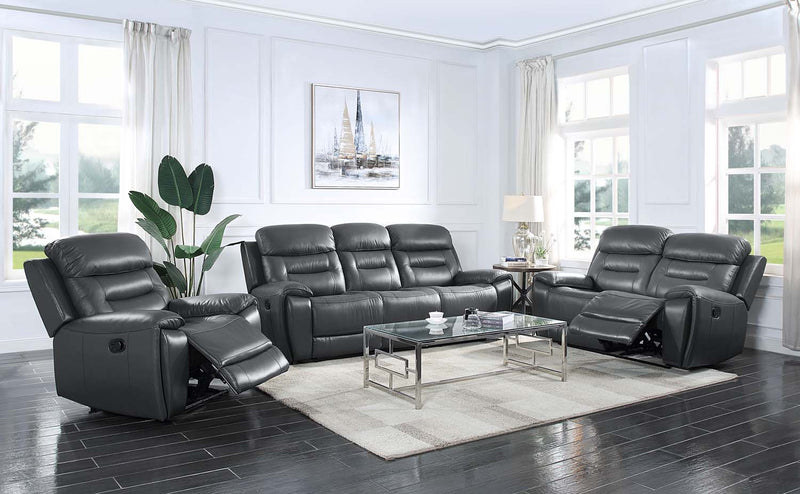 Lamruil Motion 65" Loveseat, Gray Top Grain Leather Acme