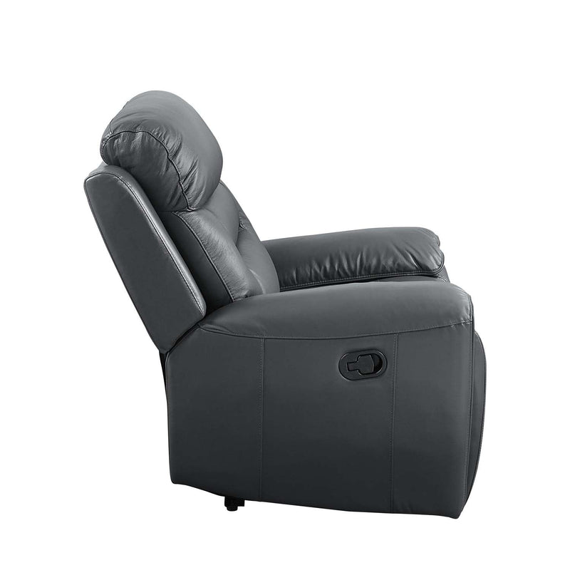 Lamruil Motion 65" Loveseat, Gray Top Grain Leather Acme