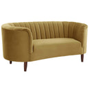 Millephri 71" Loveseat, Olive Yellow Velvet Acme