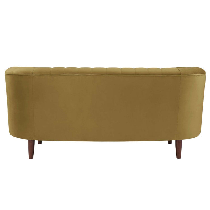 Millephri 71" Loveseat, Olive Yellow Velvet Acme