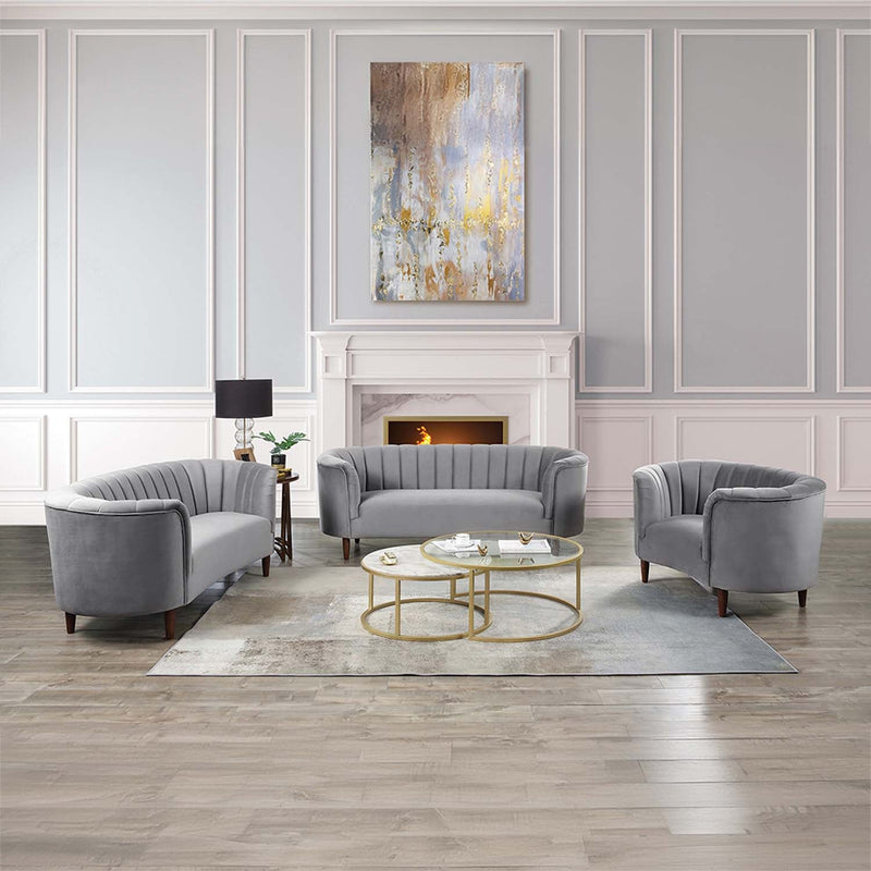 Millephri 71" Loveseat, Gray Velvet Acme