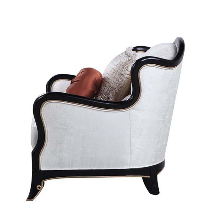 Nurmive 66" Loveseat w/6 Pillows, Beige Fabric Acme
