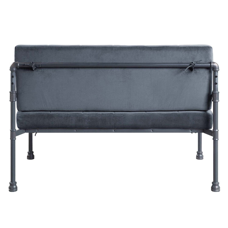 Brantley 51" Loveseat, Gray Velvet & Sandy Gray Finish Acme