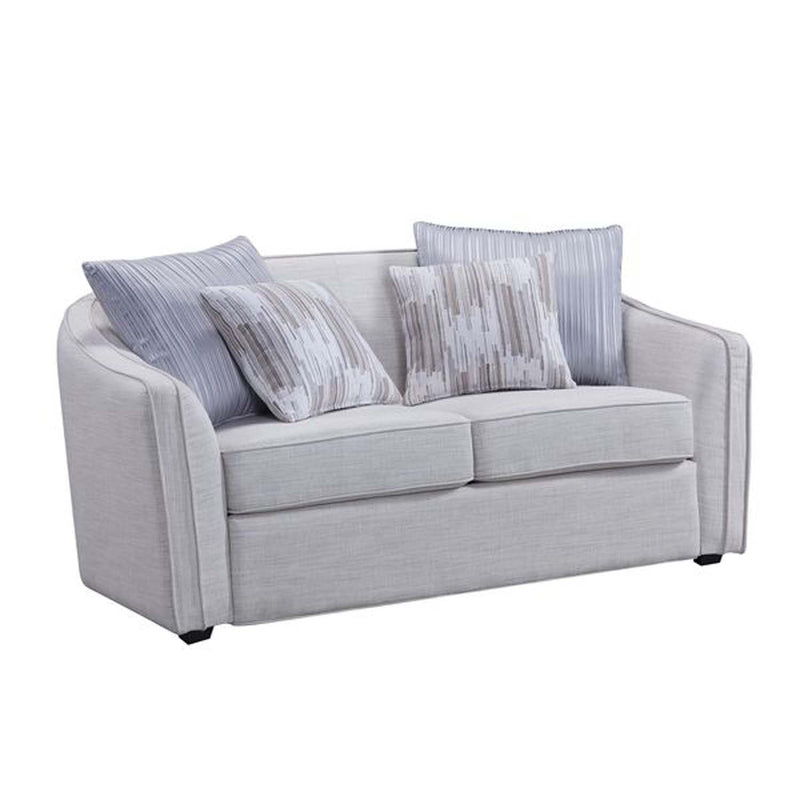Mahler II 65" Loveseat w/4 Pillows, Beige Linen Acme