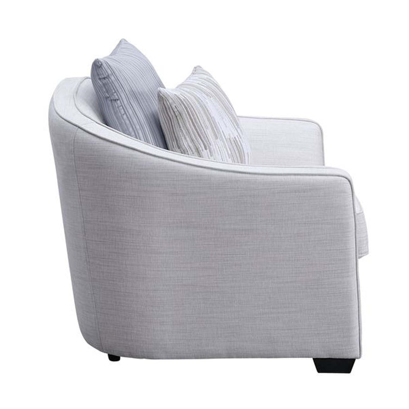 Mahler II 65" Loveseat w/4 Pillows, Beige Linen Acme
